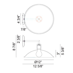 Farmley 1-Light 12" Wall Sconce