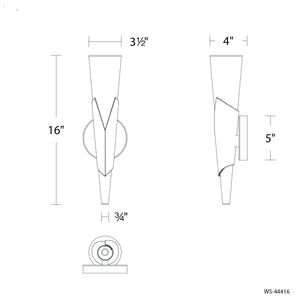 Kilt 16" LED Wall Sconce