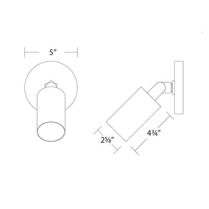 Cylinder LED Single Adjustable Indoor/Outdoor Wall Light