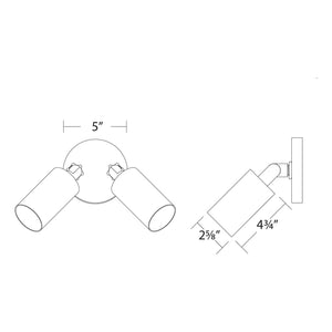 Cylinder LED Double Adjustable Indoor/Outdoor Wall Light