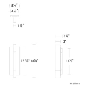 Heliograph 18" LED Outdoor Wall Light