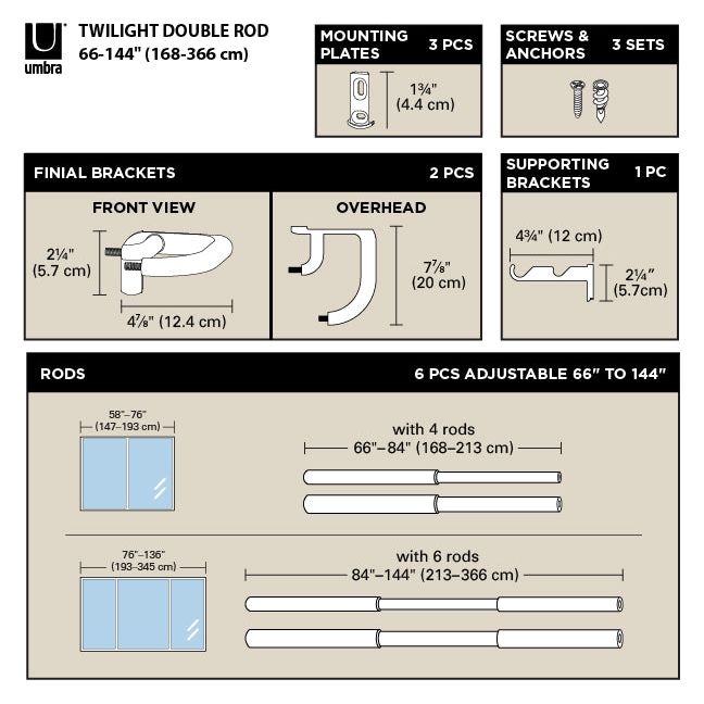 Twilight Expandable Double Curtain Rod