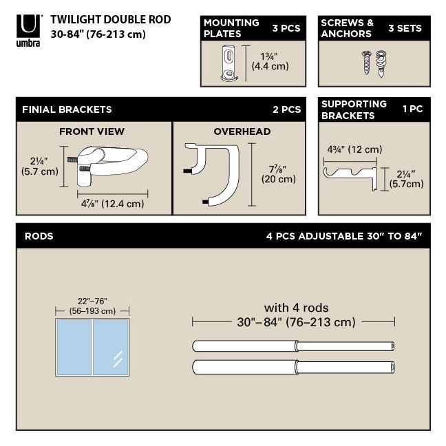 Twilight Expandable Double Curtain Rod