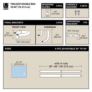 Twilight Expandable Double Curtain Rod