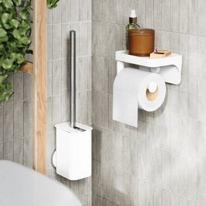 Flex Adhesive Toilet Paper Holder & Shelf