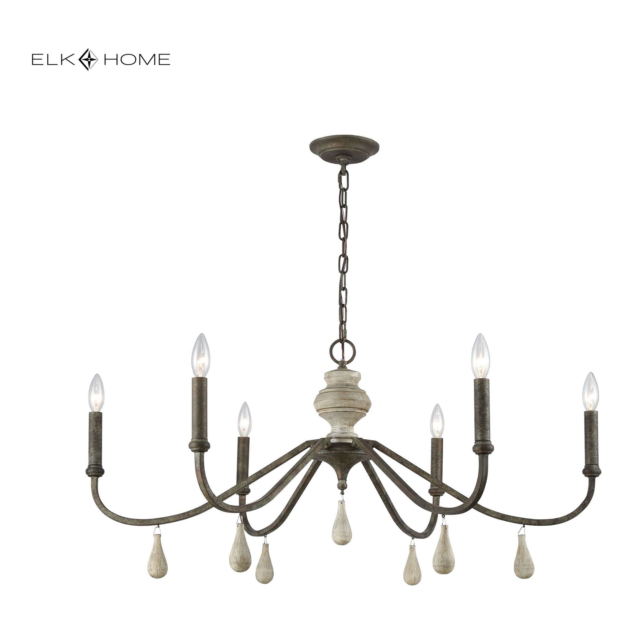 French Connection 38" Wide 6-Light Chandelier