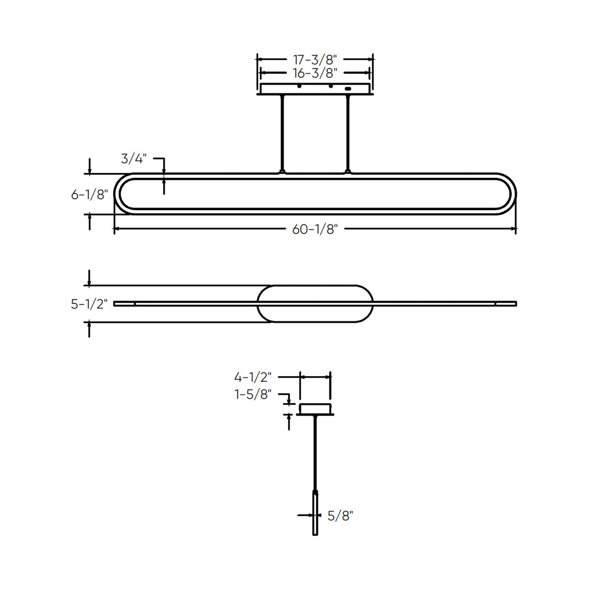 Atom Horizontal Oblong Pendant 5CCT