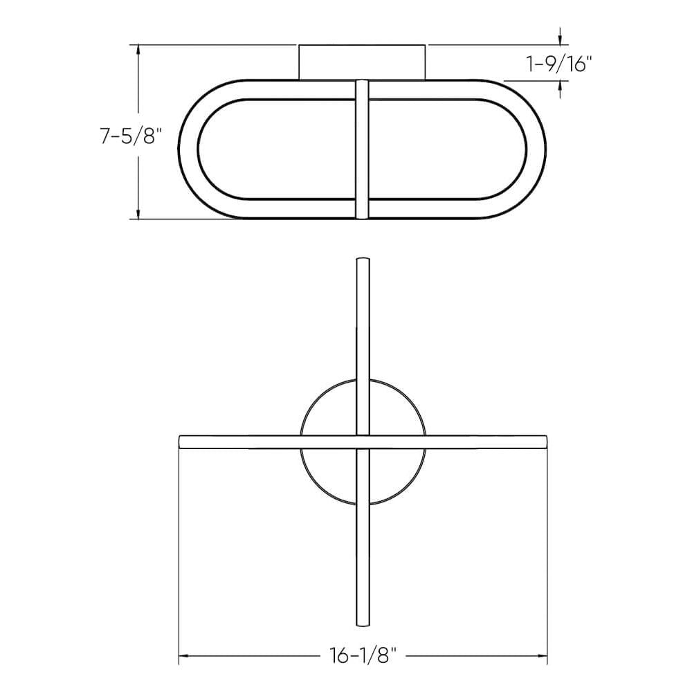 Atom 16" Flush Mount Double Vertical Ring