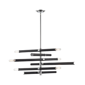 Crosspiece 39" Wide 6-Light Chandelier