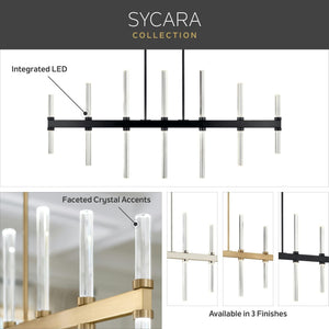 Sycara 48.25" 14-Light LED Linear Chandelier