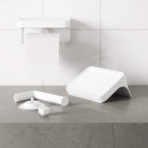 Flex Adhesive Toilet Paper Holder & Shelf