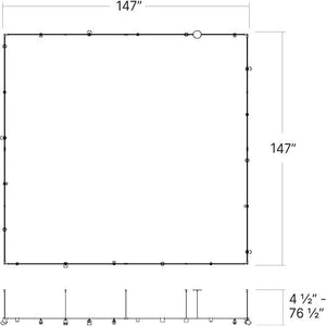 Suspenders 12' x 12' 1-Tier Path Square with Precise & Power Precise Smooth Cylinder Luminaires