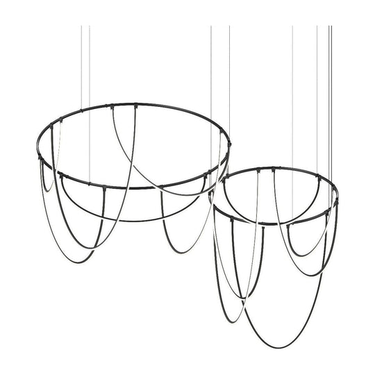 Suspenders 32"/48" 2-Bar Offset Ring with Light Curve Luminaires