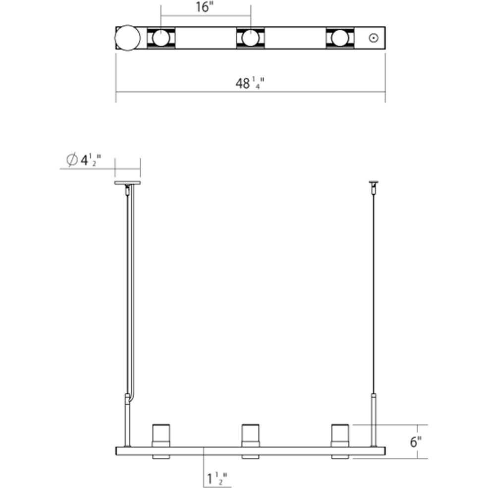 Intervals 4' Linear LED Pendant