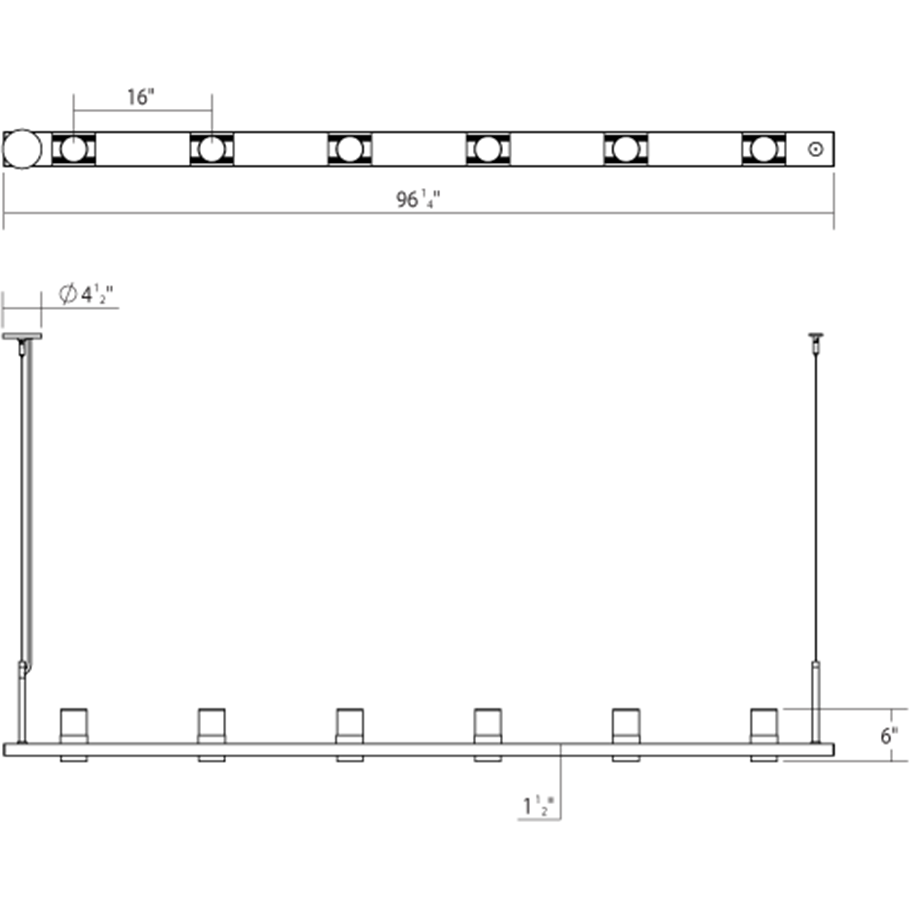 Intervals 8' Linear LED Pendant