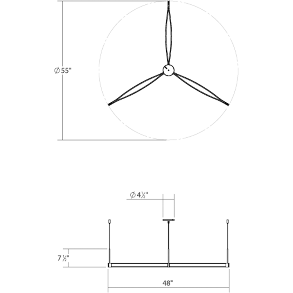 Ola Tri-Star LED Pendant