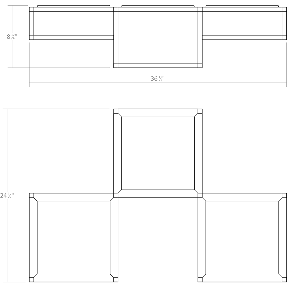 Cubix 3-Light LED Surface Mount