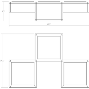 Cubix 3-Light LED Surface Mount