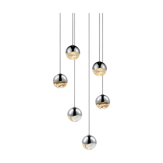Grapes 6-Light Round Small LED Pendant