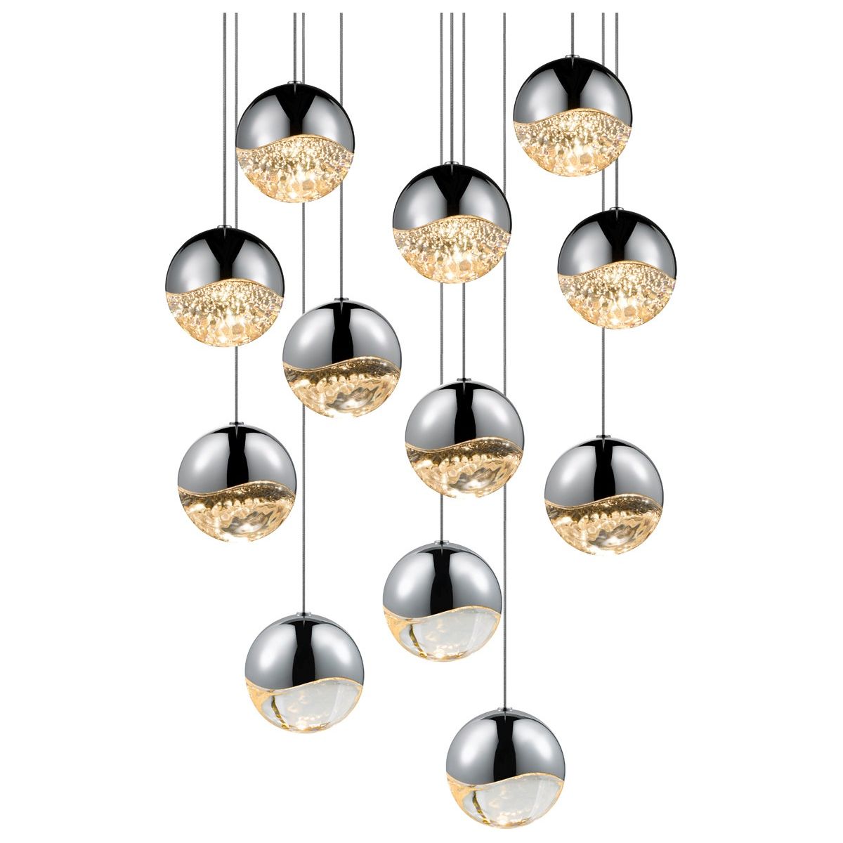 Grapes 12-Light Round Large LED Pendant