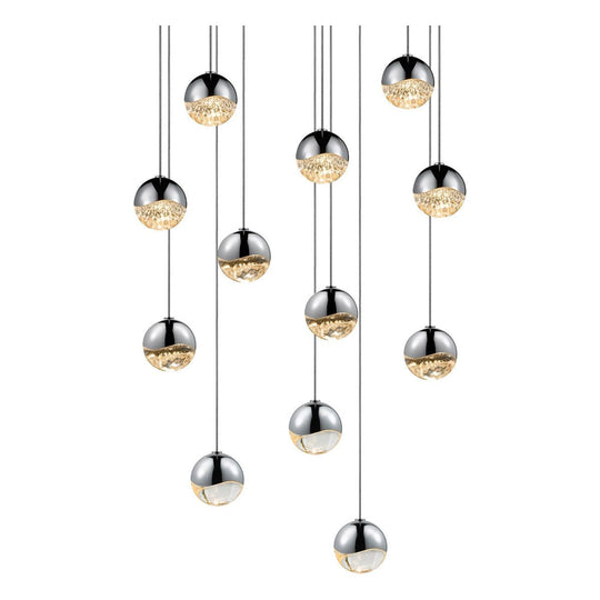 Grapes 12-Light Round Small LED Pendant