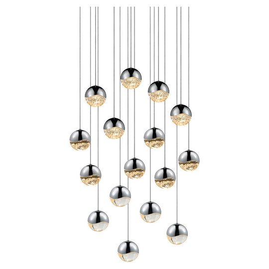 Grapes 16-Light Square Medium LED Pendant