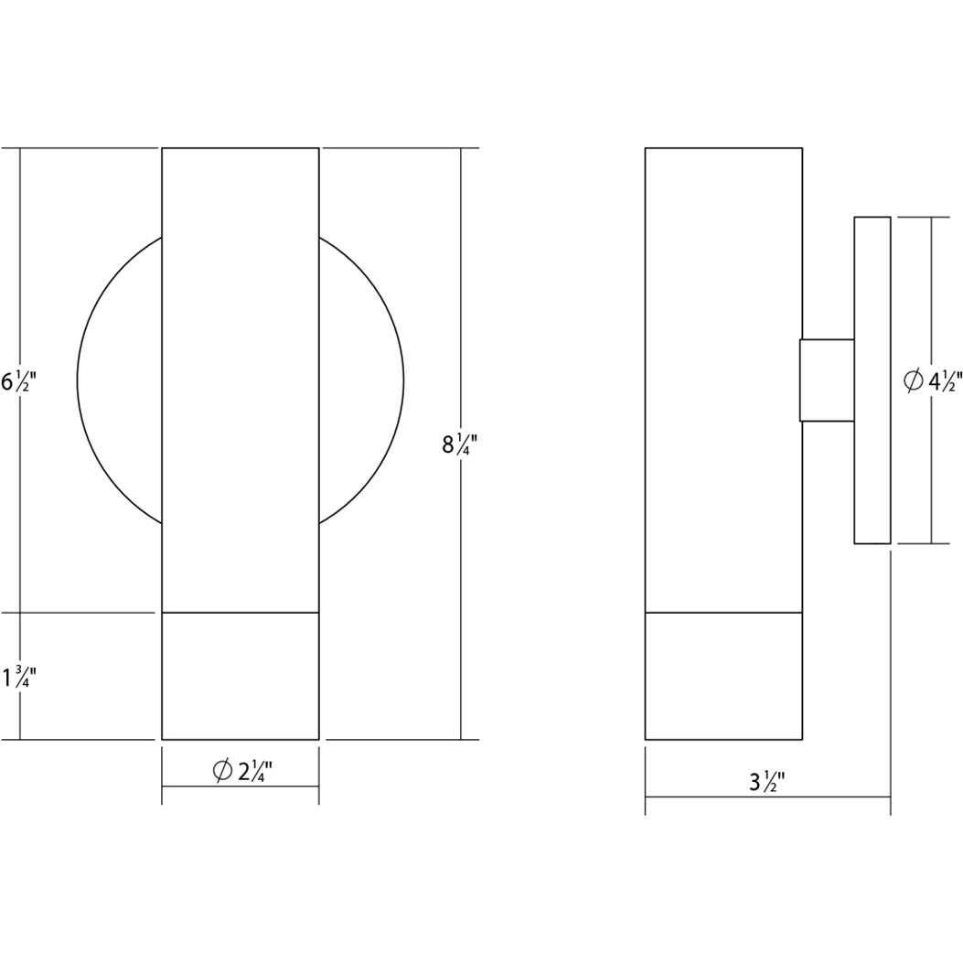 ALC 2" One-Sided LED Sconce with Snoot Trim