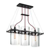 Square Ring 3-Light Rectangle Pendant