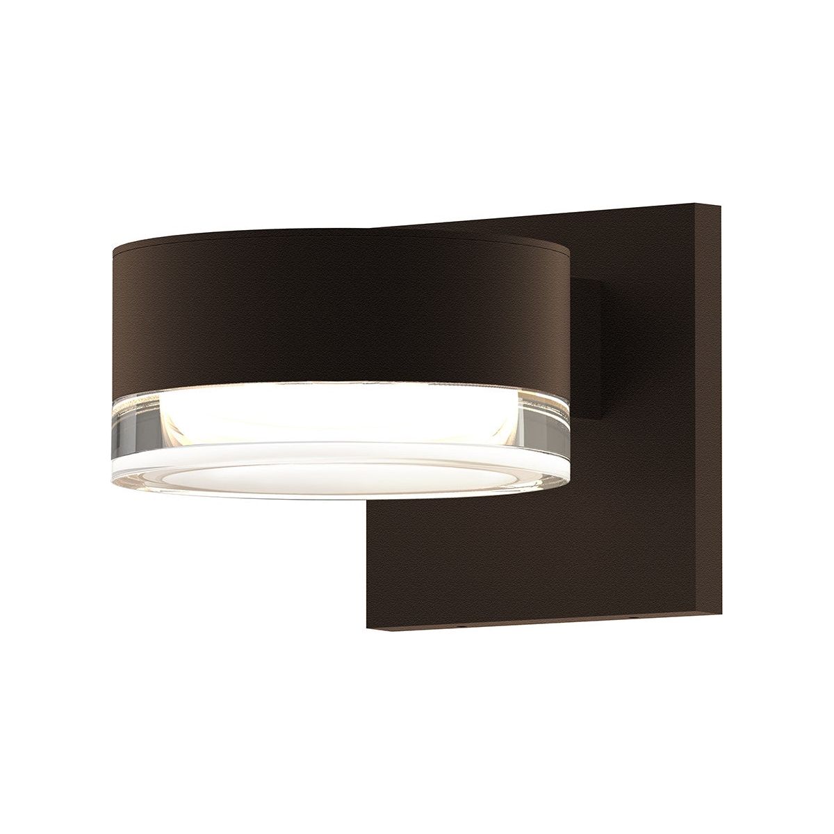 REALS Downlight LED Sconce with Plate Cap and Cylinder Lens