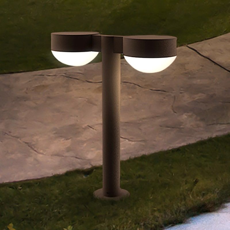 REALS 16" LED Double Bollard with Dome Cap and Dome Lens