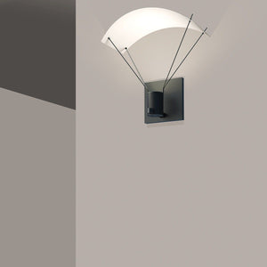 Suspenders Standard Single Sconce with Bar-Mounted Single Cylinder with Parachute Reflector