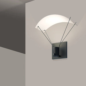 Suspenders Standard Single Sconce with Bar-Mounted Single Cylinder with Parachute Reflector