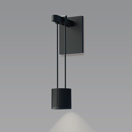Suspenders Mini Single Sconce with Suspended Cylinder with Flood Lens