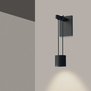Suspenders Mini Single Sconce with Suspended Cylinder with Flood Lens