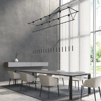 Suspenders 96" Triangle Truss with 36"Monoline Thin Cylinder Pendants + Power Precise Direct Mount Cylinders