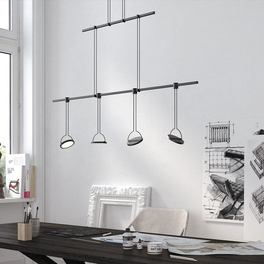 Suspenders 48" 2-Tier Linear with Light Guide Disk Luminaires