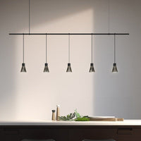 Suspenders 72" 1-Tier Linear with Precise Suspended Cylinders with Parasol Shades