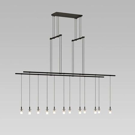Suspenders 48" 2-Tier Tandem with Monoline Etched Cylinder Pendants