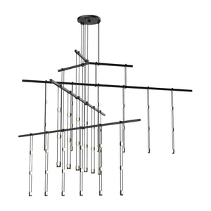 Suspenders 48" 4-Tier Tri-Bar with Crystal Ladder Light Luminaires