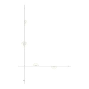 Suspenders 2-Bar Wall Mount with Mezzaluna Luminaires