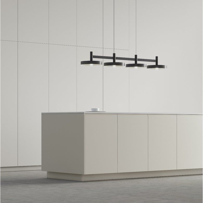 Systema Staccato 4-Light Linear Pendant with Pan Shades