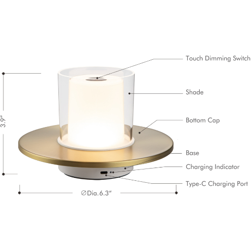 Candle (Touch Control) 1-Light Table Lamp