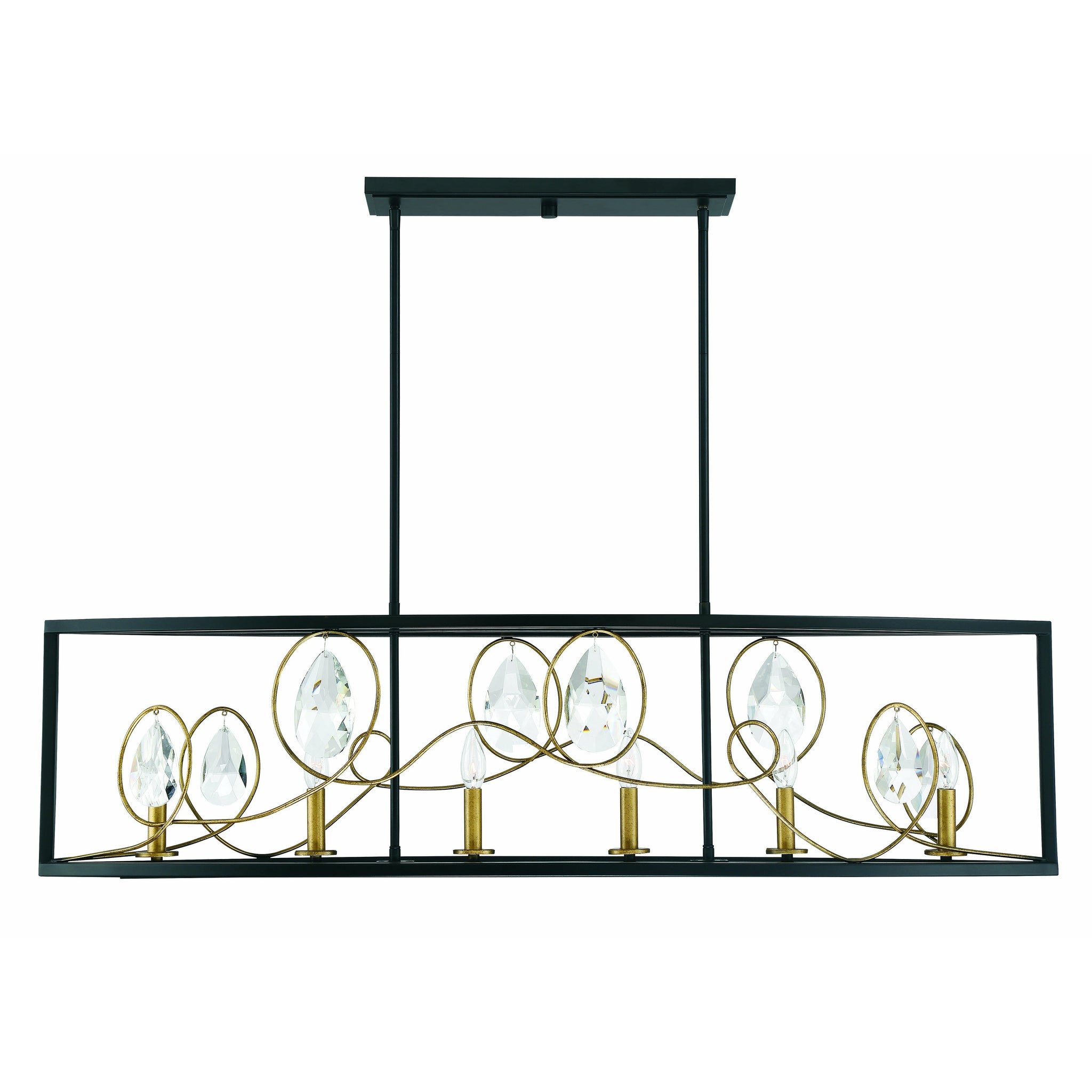 Suave Linear Suspension Como Black with Gold