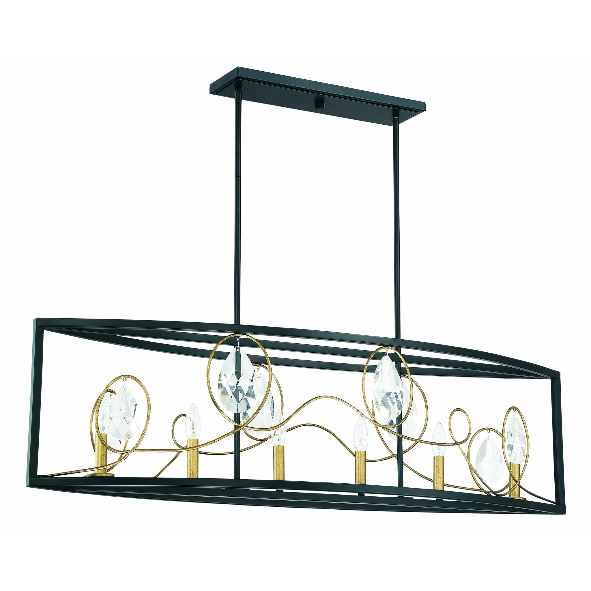 Suave Linear Suspension Como Black with Gold