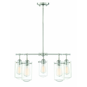 Clayton Chandelier Satin nickel with Chrome Accents
