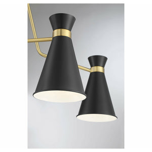 Lamar Chandelier Black with Brass Accents