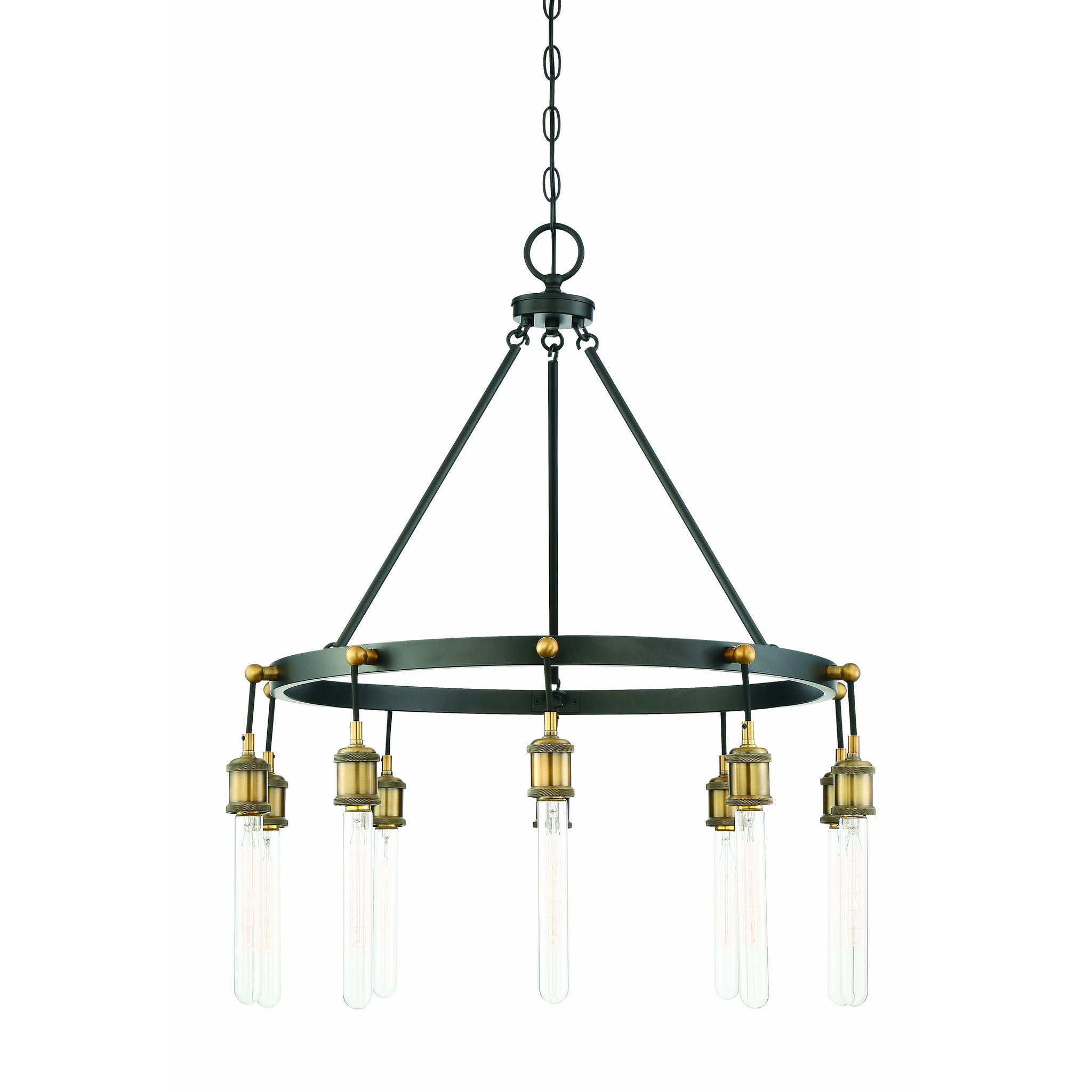 Campbell Chandelier Vintage Black with Warm Brass