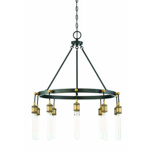 Campbell Chandelier Vintage Black with Warm Brass