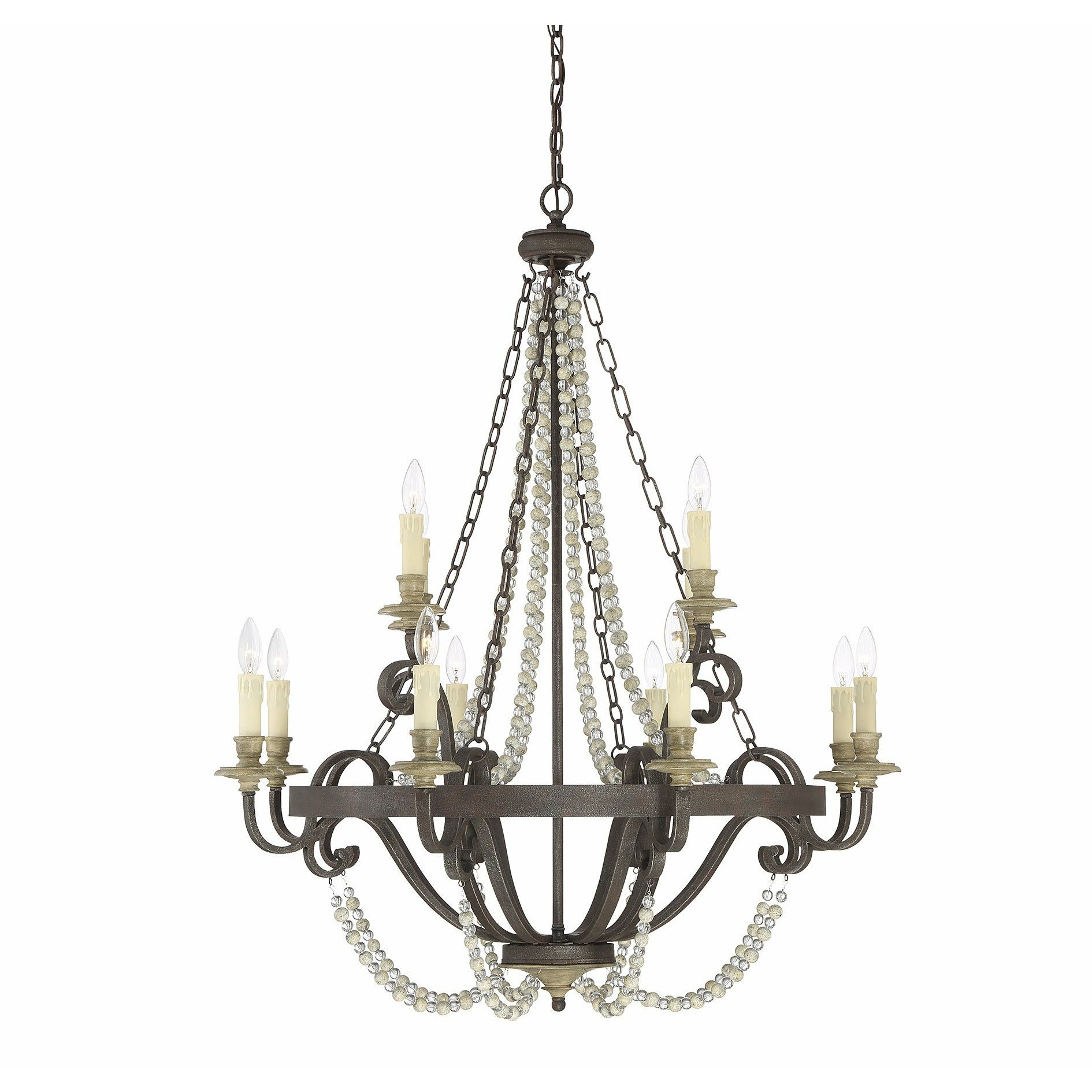 Mallory Chandelier Fossil Stone