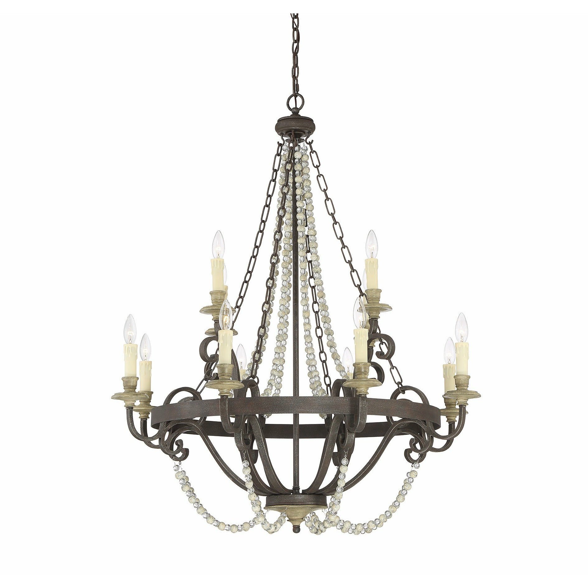 Mallory Chandelier Fossil Stone